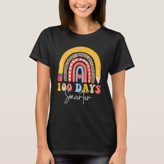 100th Day Of School Teacher 100 Days Smarter Boho T-Shirt (Vorderseite)