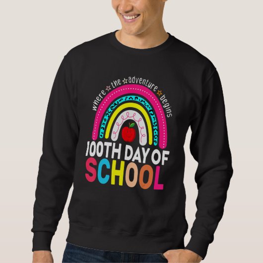 100th Day Of School Teacher 100 Days Smarter Leopa Sweatshirt (Vorderseite)