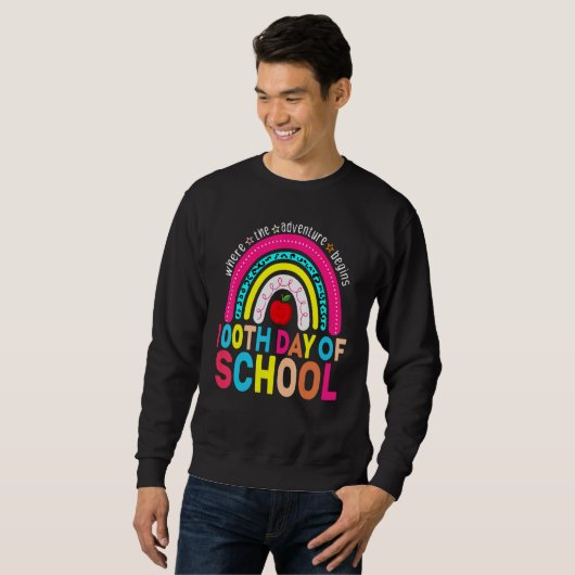 100th Day Of School Teacher 100 Days Smarter Leopa Sweatshirt (Vorne ganz)