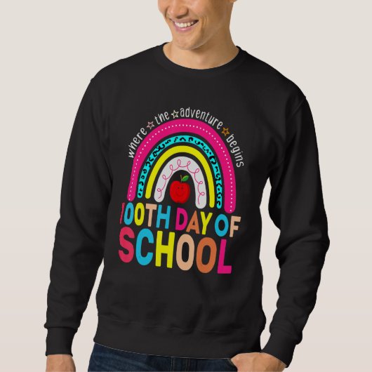 100th Day Of School Teacher 100 Days Smarter Leopa Sweatshirt (Vorderseite)