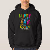 100th Day Of School Teacher 100 Days Smarter Rainb Hoodie (Vorderseite)