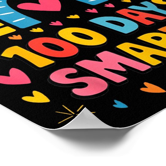 100th Day Of School Teacher 100 Days Smarter Rainb Poster (Ecke)