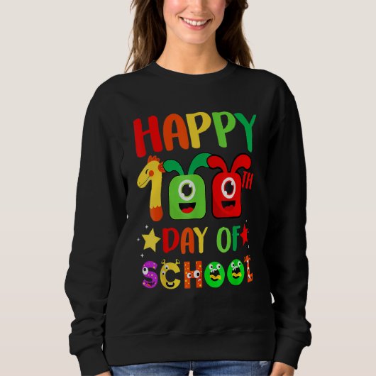 100th Day Of School Teacher 100 Days Smarter Rainb Sweatshirt (Vorderseite)