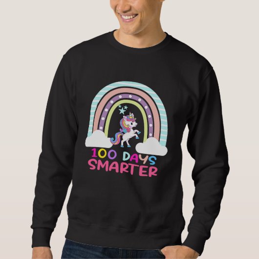 100th Day of School Teacher 100 Days Smarter Rainb Sweatshirt (Vorderseite)