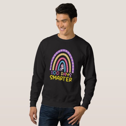 100th Day of School Teacher 100 Days Smarter Rainb Sweatshirt (Vorne ganz)
