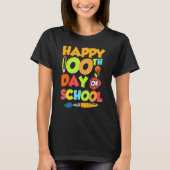 100th Day Of School Teacher 100 Days Smarter Rainb T-Shirt (Vorderseite)