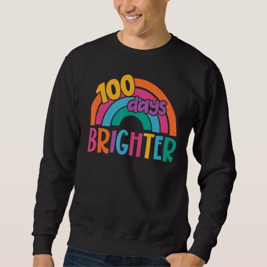 100th Day Of School Teacher And Students Colorful Sweatshirt (Vorderseite)
