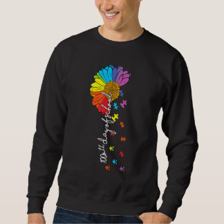 100th day of school teacher autism Awareness Valen Sweatshirt
