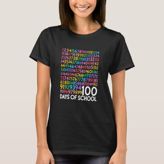 100th Day of School Teacher Kids 100 Days Math Num T-Shirt (Vorderseite)