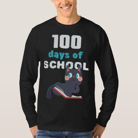 100th Day of School Teacher Kitten Kitten T-Shirt (Vorderseite)