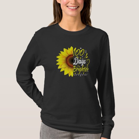 100th Day of School Teacher Sunflower Lovers for W T-Shirt (Vorderseite)