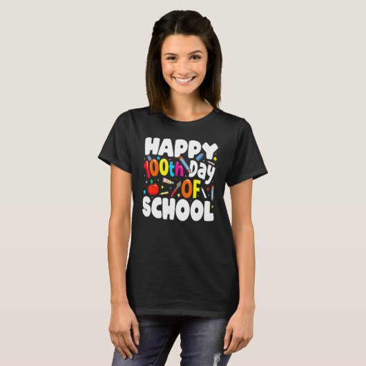 100th Day Of School Teachers Costume 100 Days Stud T-Shirt (Vorne ganz)