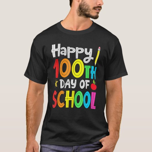 100th Day Of School Teachers Kids Child Happy 100 T-Shirt (Vorderseite)