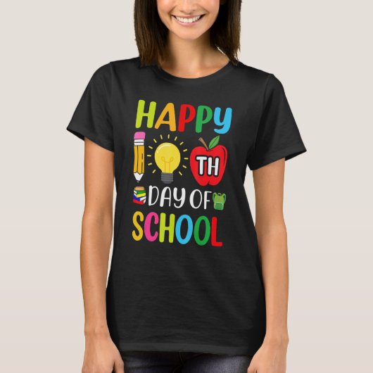 100th Day of School Teachers Kids Child Happy 100 T-Shirt (Vorderseite)
