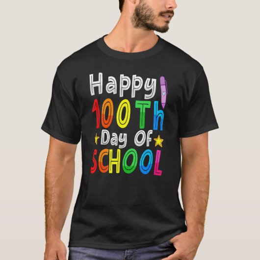 100th Day Of School Teachers Kids Child Happy 100 T-Shirt (Vorderseite)