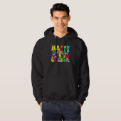 100th Day Of School Teachers Retro Groovy Happy 10 Hoodie (Vorne ganz)