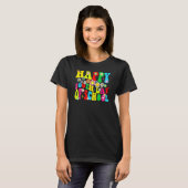100th Day Of School Teachers Retro Groovy Happy 10 T-Shirt (Vorne ganz)
