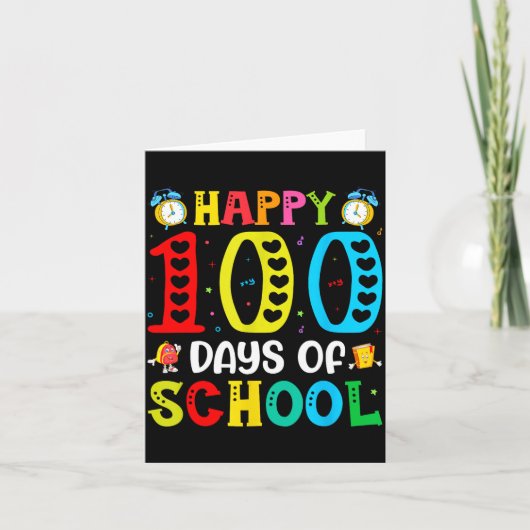 100th Day Of School Teachers Students 100 Days Of Karte (Vorderseite)
