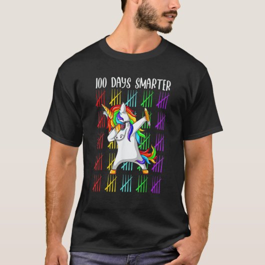 100th Day Of School Unicorn Teacher Kids 100 Days T-Shirt (Vorderseite)