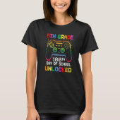 100th day Of School Unlocked 5th Grade Gamer Video T-Shirt (Vorderseite)