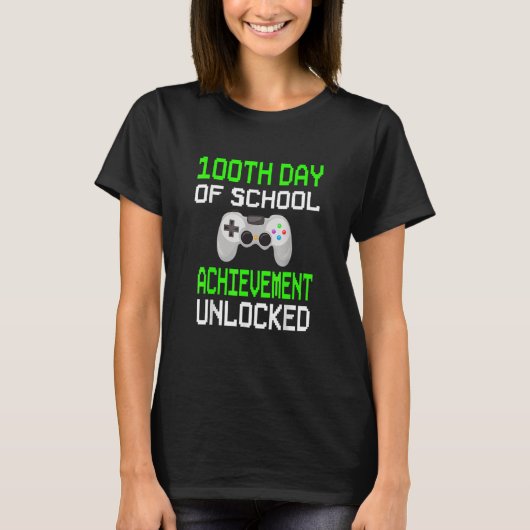 100th Day Of School Unlocked Video Game Happy Boys T-Shirt (Vorderseite)
