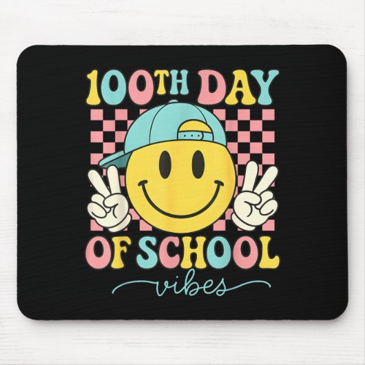 100th Day Of School Vibes 100 Days Teacher Boy Gir Mousepad (Vorne)