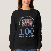 100th Day Of School Video Controller Gamer Sweatshirt (Vorderseite)
