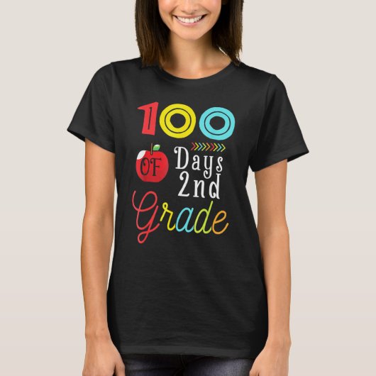 100th Day Second Grade Student Gift 100 Days Of Sc T-Shirt (Vorderseite)
