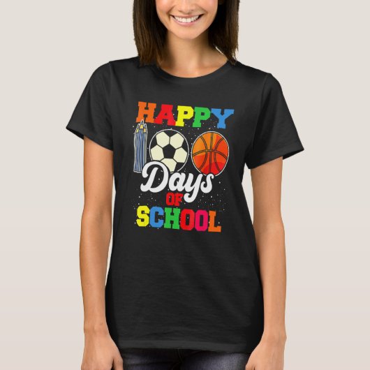 100th Day Student Boys Girls Basketball 100 Days O T-Shirt (Vorderseite)