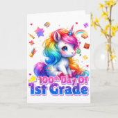 100th Days Of 1st Grade Unicorn 100 Days Toddler G Karte (Gelbe Blume)