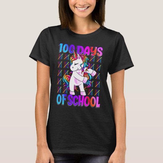 100th Days Of School Unicorn 100 Days Smarter 100t T-Shirt (Vorderseite)