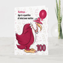 100th Funny Birthday Pink Buzzard mit Namen
