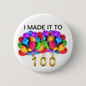 100TH GEBURTSTAG Knopf Button (Vorderseite)