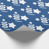 100th Geburtstag oder irgendein Jahr festliches Geschenkpapier (Ecke)