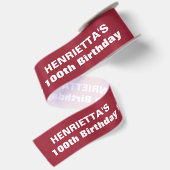 100th Geburtstag oder IRGENDEIN JAHR Satinband (Rückseite)