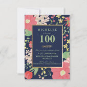 100th Geburtstags-Einladung - Gold, elegantes Einladung (Vorderseite)