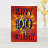 100th Geburtstags-Feuerwerke Karte (Gelbe Blume)