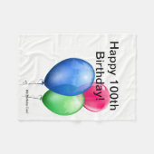 100th Geburtstags-Fleece-Decken-Karte Fleecedecke (Vorderseite (Horizontal))