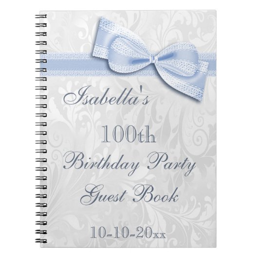 100th Geburtstags-Party-Damast und Bogen Notizblock (Vorderseite)