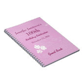 100th Geburtstags-Party-Gast-Buch-Rosa, weißes Notizblock (Rechte Seite)