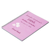 100th Geburtstags-Party-Gast-Buch-Rosa, weißes Notizblock (Linke Seite)