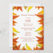 100th Geburtstags-Party-Herbst/Herbstlaub Einladung (Rückseite)