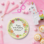 100th Geburtstags-Partywatercolor-modernes Blumen Pappteller (Party)