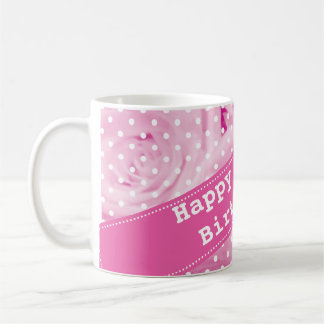100th Geburtstags-Tasse mit rosa Rosen-Blumen Kaffeetasse