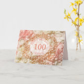 100th Geburtstagskarte für Großmutter, Perlen und Karte (Gelbe Blume)