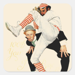 100th Jahrestag des Baseballs Quadratischer Aufkleber