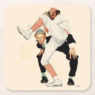 100th Jahrestag des Baseballs Rechteckiger Pappuntersetzer