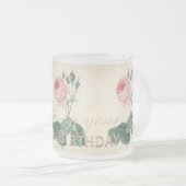100th Tasse der Geburtstags-Feier-Vintage Rosen-F (VorderseiteRechts)