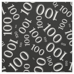 100th Zerstreutes Zahl-Muster Schwarzweiss Stoff