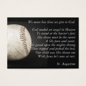 100x BASEBALL Memorial Prayer Card Foto und Verse (Vorderseite)